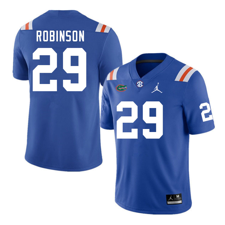 Men #29 Jaden Robinson Florida Gators College Football Jerseys Stitched-Retro - Click Image to Close